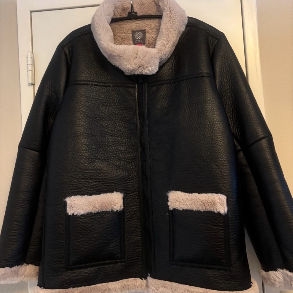 Vince Camuto Faux Leather & Fur Jacket - Picture 4 of 6